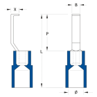 WEIDMÜLLER - Kabelschuh, Isolation: vorhanden, Leiteranschlussquerschnitt,mAx.: 2.5mm², blau