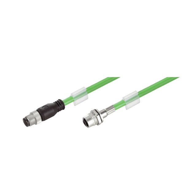 WEIDMÜLLER - Systemkabel PROFINET, M12 D-Code Flansch, M12-Stift gerade, Cat5/5e, PUR, 0.5m