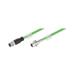 WEIDMÜLLER - Systemkabel PROFINET, M12 D-Code Flansch, M12-Stift gerade, Cat5/5e, PUR, 0.5m