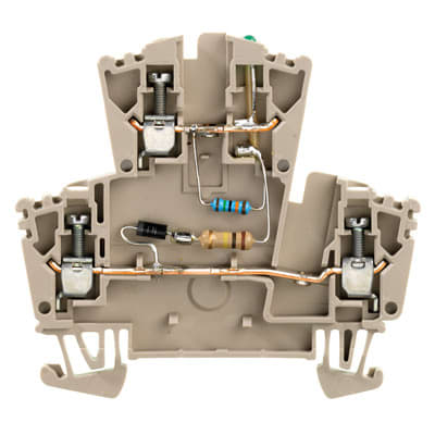 WEIDMÜLLER - Bauelement-Reihenklemme, Schraubanschl, 2.5mm², 230 V, TS35, dunkelbeige