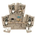 WEIDMÜLLER - Bauelement-Reihenklemme, Schraubanschl, 2.5mm², 230 V, TS35, dunkelbeige
