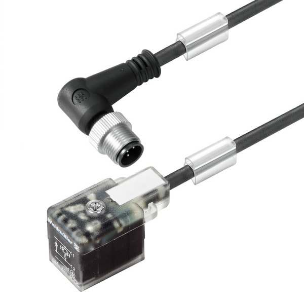WEIDMÜLLER - Ventilleitung, Stecker gewinkelt - Ventilstecker, Bauform B Industrie (11 mm), M12 = A-codiert