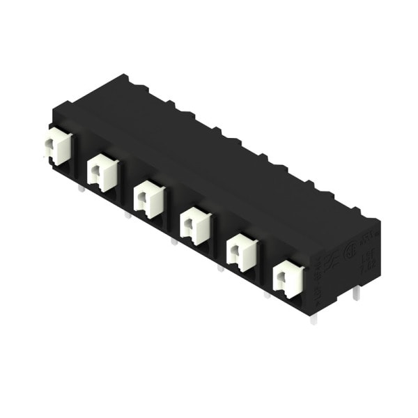WEIDMÜLLER - Leiterplattenklemme, 7.62mm, Polzahl:6, Abgang: 90°, PUSH IN