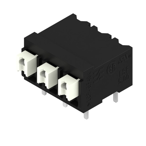 WEIDMÜLLER - Leiterplattenklemme, 5.00mm, Polzahl:3, Abgang: 90°, PUSH IN