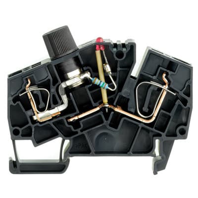 WEIDMÜLLER - Sicherungs-Reihenklemme, Zugfederanschluss, mit LED, 6mm², 250V, schwarz