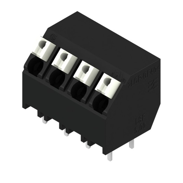 WEIDMÜLLER - Leiterplattenklemme, 5.00mm, Polzahl:4, Abgang: 135°, PUSH IN