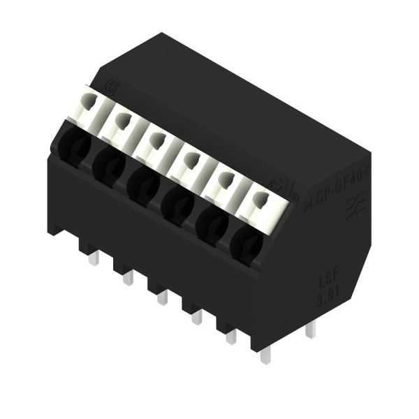 WEIDMÜLLER - Leiterplattenklemme, 3.81mm, Polzahl:6, Abgang: 135°, PUSH IN