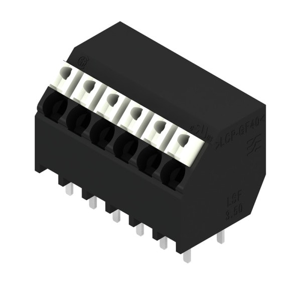 WEIDMÜLLER - Leiterplattenklemme, 3.50mm, Polzahl:6, Abgang: 135°, PUSH IN