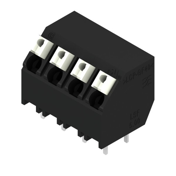 WEIDMÜLLER - Leiterplattenklemme, 5.00mm, Polzahl:4, Abgang: 135°, PUSH IN