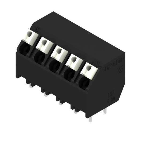 WEIDMÜLLER - Leiterplattenklemme, 5.00mm, Polzahl:5, Abgang: 135°, PUSH IN