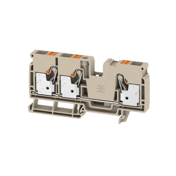 WEIDMÜLLER - Durchgangs-Reihenklemme, PUSH IN, 10mm², 1000V, 57A, dunkelbeige