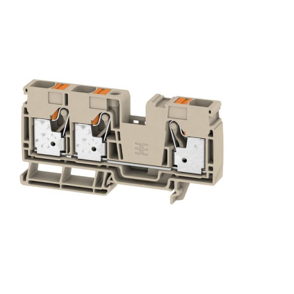 WEIDMÜLLER - Durchgangs-Reihenklemme, PUSH IN, 16mm², 1000V, 76A, dunkelbeige