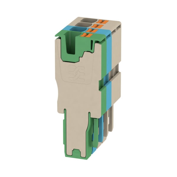 WEIDMÜLLER - Stecker (Klemmen), PUSH IN, 4mm², 690V, 32A, dunkelbeige, grün