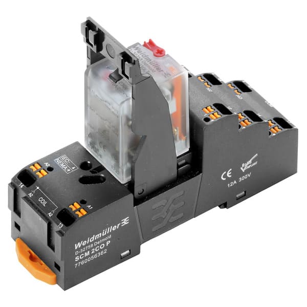 WEIDMÜLLER - Koppelrelais, 24 V AC, 2 Wechsler (AgNi hauchvergoldet)