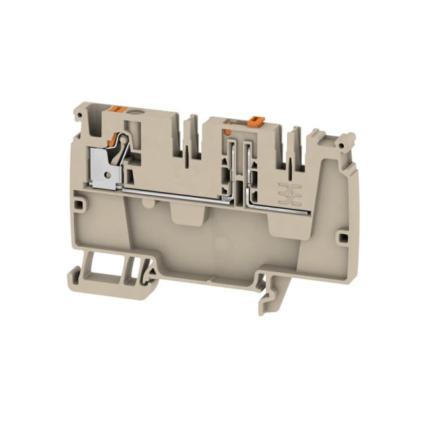 WEIDMÜLLER - Durchgangs-Reihenklemme, PUSH IN, 4mm², 250V, 20A, dunkelbeige