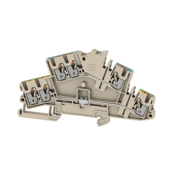 WEIDMÜLLER - Mehrstock-Reihenklemme, PUSH IN, 2.5mm², 800V, 22A, dunkelbeige