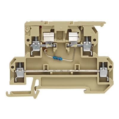 WEIDMÜLLER - Sicherungs-Reihenklemme, Schraubanschl, mit LED, 4mm², 500V, beige/gelb