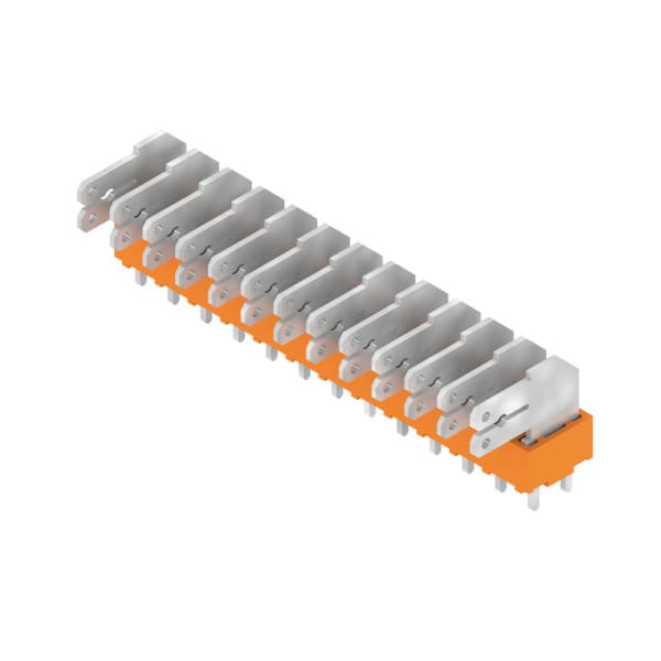 WEIDMÜLLER - Leiterplattenklemme, 5.00mm, Polzahl:13, Abgang: 90°, Flachsteckanschluss