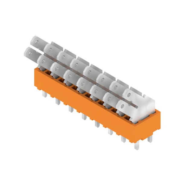 WEIDMÜLLER - Leiterplattenklemme, 5.00mm, Polzahl:8, Abgang: 135°, Flachsteckanschluss