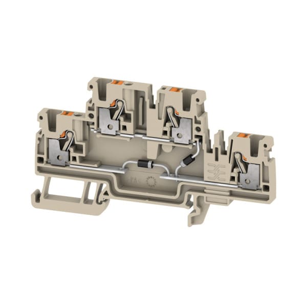 WEIDMÜLLER - Bauelement-Reihenklemme, PUSH IN, 2.5 mm², 500 V, 0.5 A, 1 N 4007, TS35, dbg