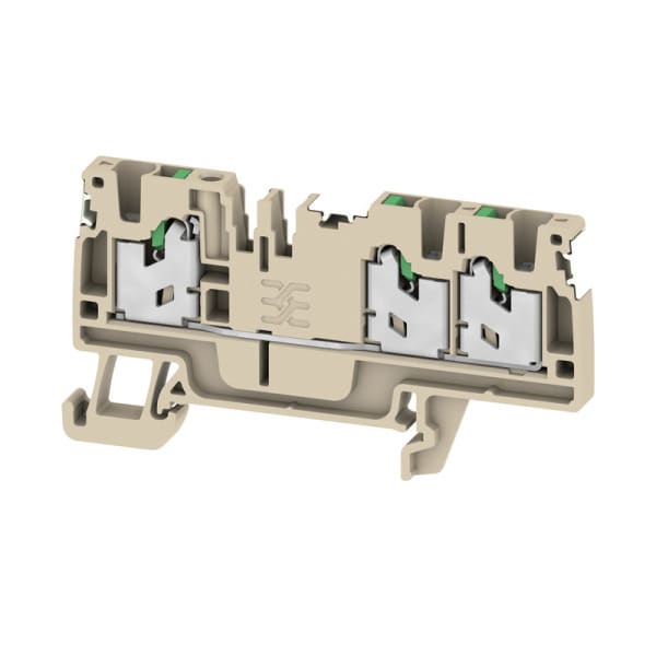 WEIDMÜLLER - Durchgangs-Reihenklemme, SNAP IN, dunkelbeige, 2.5mm², 24A, 800V, Anschlüsse 3