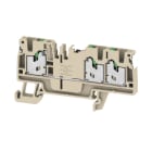 WEIDMÜLLER - Durchgangs-Reihenklemme, SNAP IN, dunkelbeige, 2.5mm², 24A, 800V, Anschlüsse 3