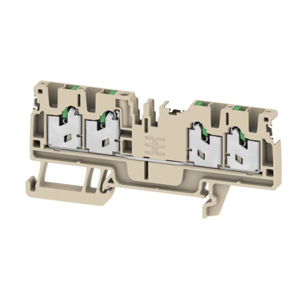 WEIDMÜLLER - Durchgangs-Reihenklemme, SNAP IN, dunkelbeige, 2.5mm², 24A, 800V, Anschlüsse 4