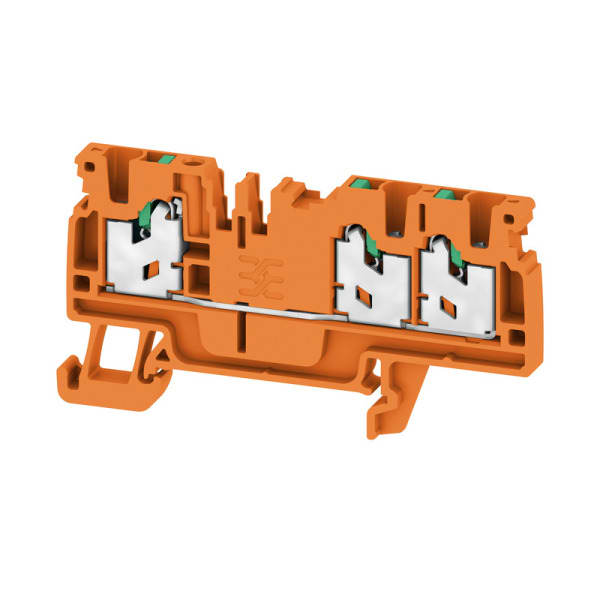 WEIDMÜLLER - Durchgangs-Reihenklemme, SNAP IN, orange, 2.5mm², 24A, 800V, Anschlüsse 3