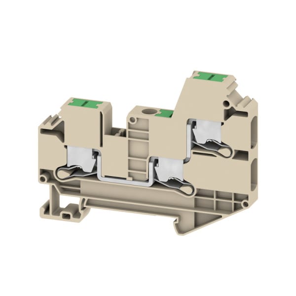 WEIDMÜLLER - Durchgangs-Reihenklemme, SNAP IN, dunkelbeige, 6mm², 41 A, 1000 V, Anschlüsse 3