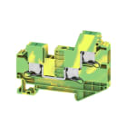 WEIDMÜLLER - Schutzleiter-Reihenklemme, SNAP IN, gn/ge, 6mm², 1000V, Anschlüsse 3, Etagen: 1