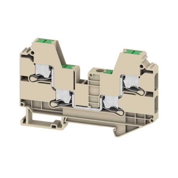 WEIDMÜLLER - Durchgangs-Reihenklemme, SNAP IN, dunkelbeige, 6mm², 41 A, 1000 V, Anschlüsse 4