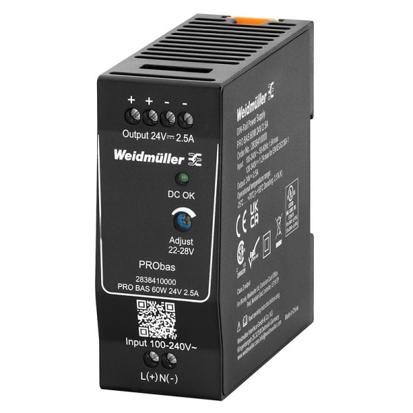 WEIDMÜLLER - Gleichstromversorgung, Stromversorgung, Schaltnetzgerät, 60 W, 2.5 A @ 55 °C