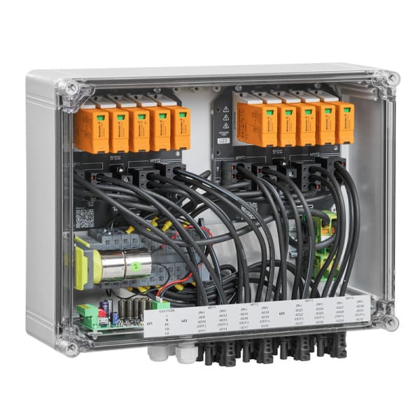 WEIDMÜLLER - Generatoranschlusskasten, PV Next, 1100 V, 4 MPP, 2 Eingänge/1 Ausgang pro MPP, Überspannungsschutz I / II, Fernabschalter, WM4C