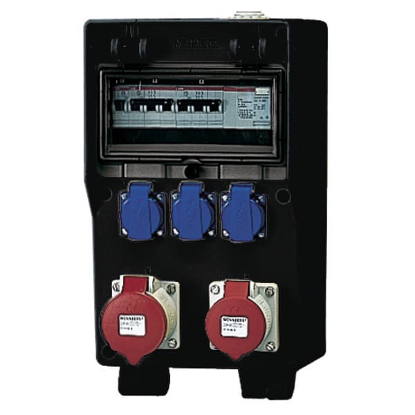 MENNEKES - Evergum-Kombi Little Schwarz 3xSSTD 2X16/5 IP44 +Abs.