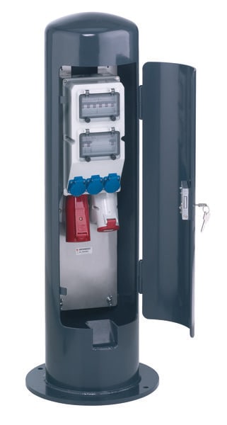 MENNEKES - Poller RAL7016 grau 1050x273mm 3xSSTD 1x16A/5 1x32A/5 + Abs.