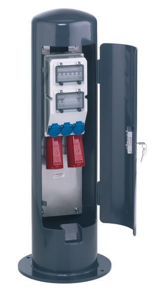 MENNEKES - Poller RAL7016 grau 1050x273mm 3xSSTD 2x16/5 + Abs.