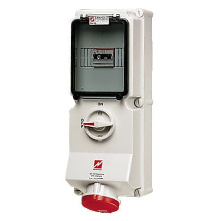 MENNEKES - CEE-Wandsteckdose abschaltbar 16A 5p, 400V, 6h IP44 + Abs.