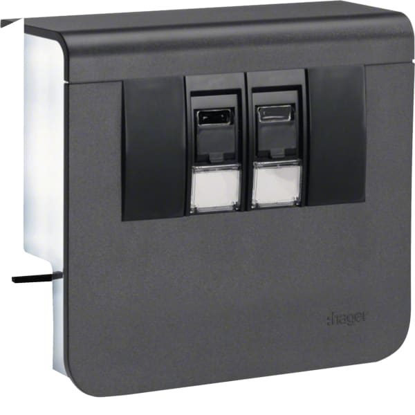 TEHALIT - 2xRJ45 Cat.6 für SL 20x55,gr.schwarz