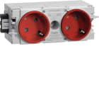 TEHALIT - Steckdose 2-fach 45° Wago C-Profil rot
