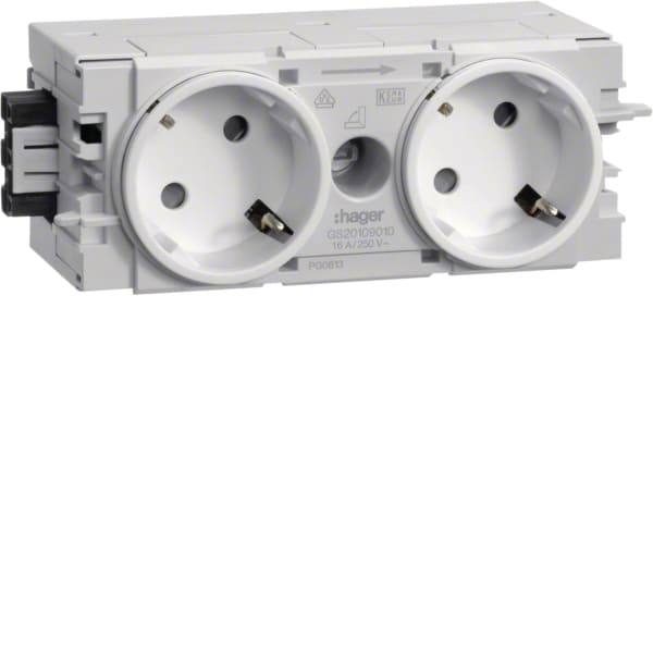 TEHALIT - Steckdose 2-fach 45° Wago C-Profil vw