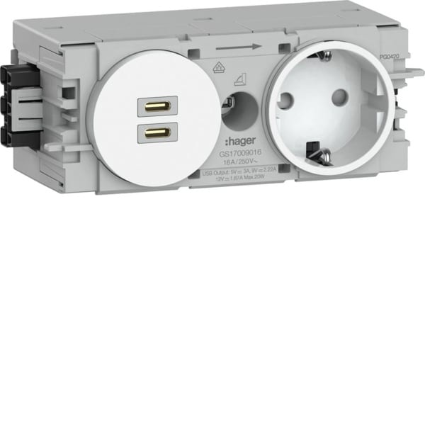 TEHALIT - Steckdose 1f+USB C/C PD Wago C-Profil vw