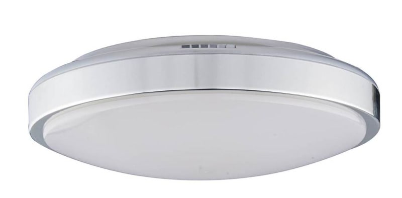 LEUCHTWURM - LED Deckenleuchte Ring chrom, 20W, 3000K, 1600lm, dm30