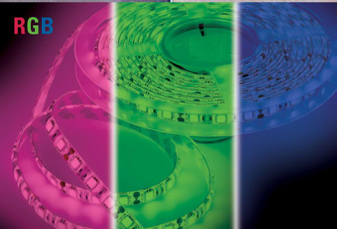 LEUCHTWURM - LED Strip IP20 24V RGB 14,4/lfm B10mm 3lfm Rolle