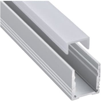 LEUCHTWURM - LED Schiene alu eloxiert Abd. Opal 18,4/19,7/2000