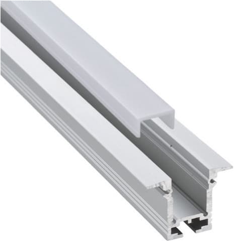 LEUCHTWURM - LED Schiene Einbau alu eloxiert Abd. Opal 35,2/25/2000
