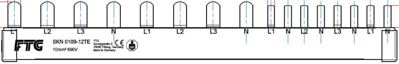 FTG - Phasenschiene für Siemens FI-4/LS-3+N/LS-1+N schmalbau