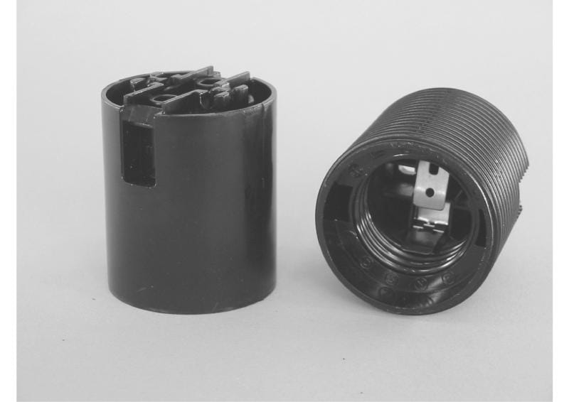 ELECTROPLAST - Fassung E27 einteilig glatt weiß mit Steckklemmen