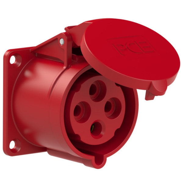 PC ELECTRIC - CEE-Anbausteckdose gerade (70x70mm) 32A 4p 6h IP44/IP54