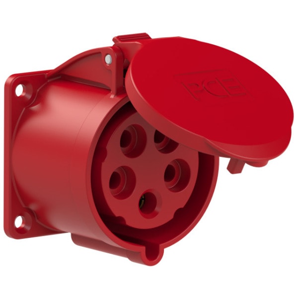 PC ELECTRIC - CEE-Anbausteckdose gerade (70x70mm) 32A 5p 6h IP44/IP54