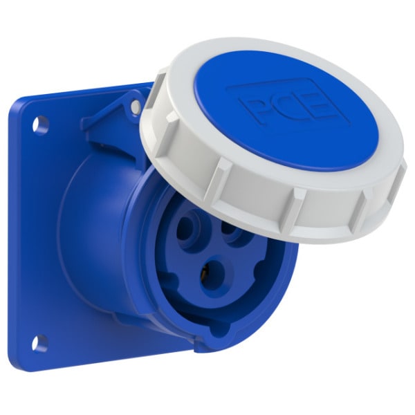 PC ELECTRIC - CEE-Anbausteckdose gerade (75x75mm) 16A 3p 6h IP67